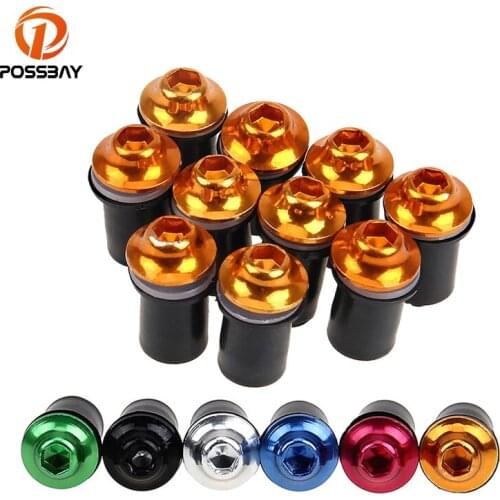 POSSBAY 10 Pcs Aluminum Motorcycle Fairing Screws Bolts Kit Body Fastener for Motorcycle Windscreen Windshield Screws Nuts Bolts
