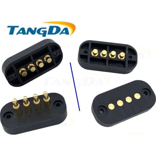 Tangda pitch:4.5mm pogopin 4pin 4p connector needle gold plated pin 4.5 mm connectors pogo pin female + male antenna A