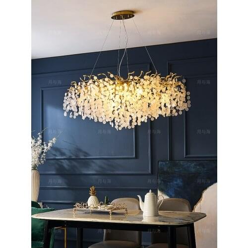Light luxury crystal living room lamp modern design sense duplex floor dining room lamp new art bedroom chandelier