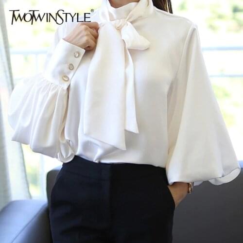 Атласные блузки TWOTWINSTYLE China At AliExpress