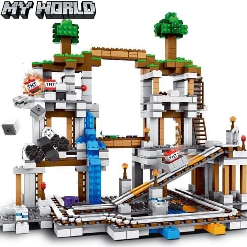In stock 10179 My World The Mine Mountain cave Building Block Compatible with 21118 Toy gift for children