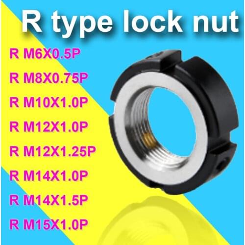 1PC R M6 M8 M10 M12 M14 M15 Radial Precision Lock Nut Rod Round Anti - Return Loosening Bearing Bar Fasten For Ball Screw