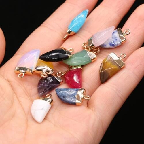 2pcs Natural Agates Stone Pendant Charms Knife Shape Pendant for Women Jewelry Necklace Gift Wholesale Size 10x22mm