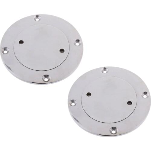2x Marine Screw Out Deck Plate Inspection Hatch Stainless Steel Access 4.8"