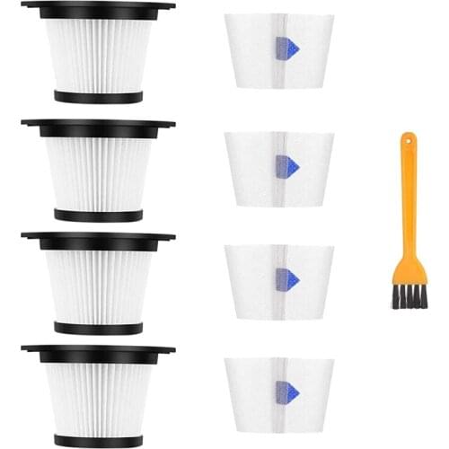 4 Packs of Replaceable HEPA Filters, Suitable for MOOSOO K17 Cordless Vacuum Cleaner (4 HEPA Filters and 4 Filters)