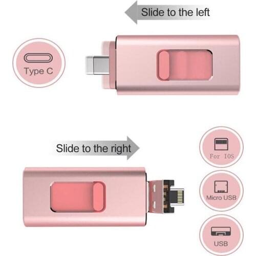 4 in 1 Type-C OTG USB Flash Drive 128GB Pendrive iPhone Usb 3.0 256GB Pen Drive USB 64GB Memory Stick For iPhone Android PC