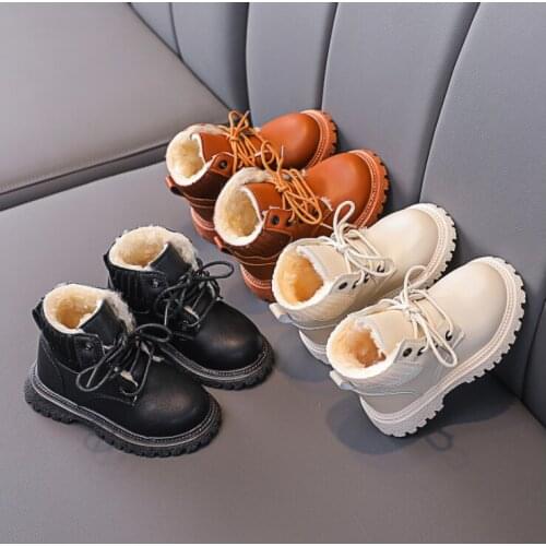 Kids autumn winter boots Short fashion embroidery retro flat black children shoes boys children plus boots girls