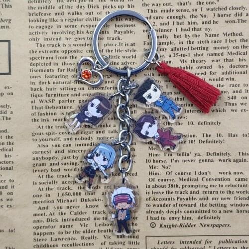 Ace Attorney Acrylic Red Tassels Classic Anime Hot Game Keychain Key Ring For Bag Car Women Men Jewelry Birthday Gift