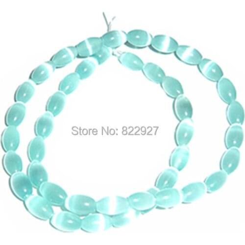 Cats eye rice shape 6x10mm beads,40 pieces per lot,good eye catching for jewelry project,promotional price