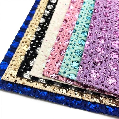 David angie 20*33cm glitter dots vinyl faux Synthetic Leather,DIY Garment Knotbow Bags Decoration Craft,1Yc3822
