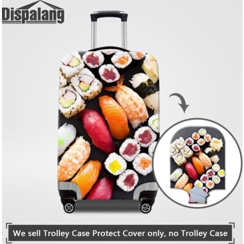 Dispalang Durable Protective Luggage Covers For 18-32 inch Suitcase Food Sushi Prints Waterproof Baggage Case Cover With Zipper