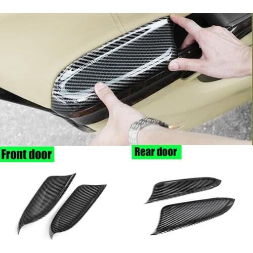 For Honda Accord 8th 2008 2009 2010 2011 2012 2013 Interior Door Armrest Trim 4pcs ABS Carbon Fiber
