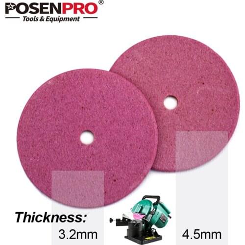 POSENPRO Electric Chainsaw Sharpener Diamond Grinding Wheel 100mm Thick 3.2/4.5mm Cutting and Polishing Edge of Chain Saw Teeth