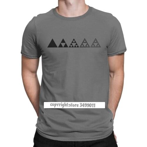 Men Sierpinski Triangle Mathematics Fractal Math Tops T Shirt Sacred Geometry Magic Mandala Tshirts Cotton Fitness Tee