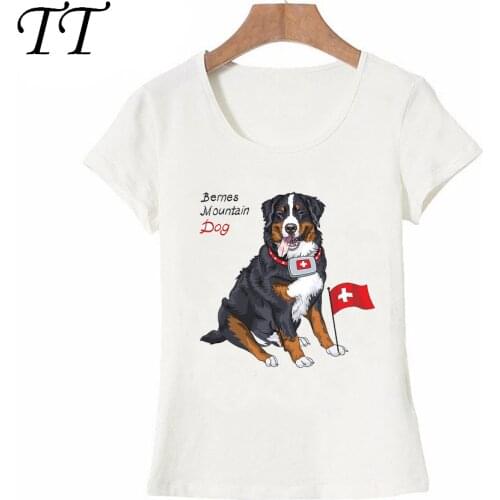 I Love My Bernese mountain dog T-Shirt Summer Cute Women T-shirt Hipster Cool Dog Print T Shirt Female Tops ladies casual Tees