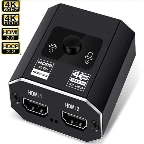 HDMI2.0 smart switcher with one for two 4K HD two in one out converter signal switching with AB 4k60hz HDCP2.2
