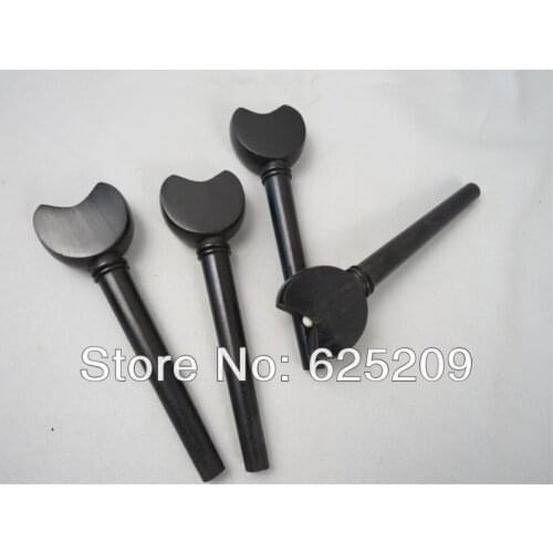 4pcs 1set 4/4 high quality Brand new baroque style natural black ebony wood pegs cello parts &accesories