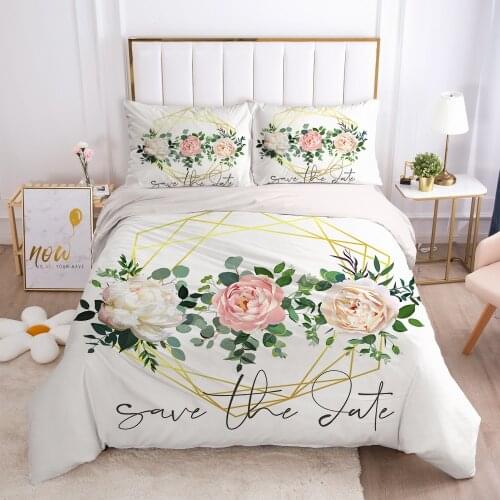 2/3pcs Duvet cover set pillow case Bedding set Queen King Euro Bed linens 220x240 140x200 240x260 Bed set Eastey nordic rose