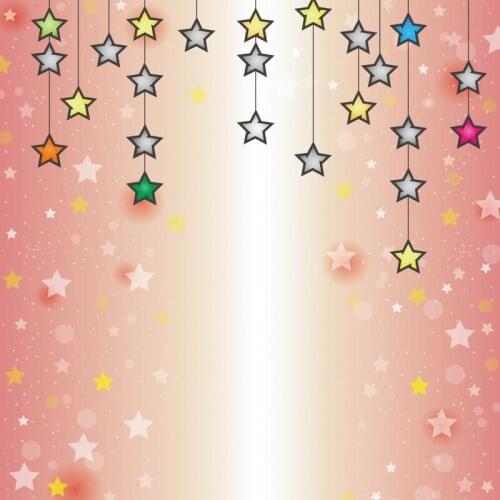 Laeacco Pink Wall Background Photography Colorful Stars Newborn Baby Shower Baptism Party Photo Backdrop Photocall Photo Studio
