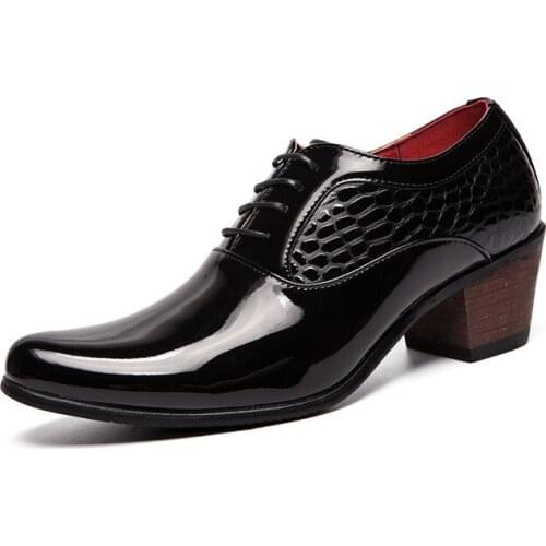 Mens Real Leather Oxford Shoes Heighten Shoes Mens Office Dresses Black Matte Color Point Toe Mens Formal Shoes 38-44