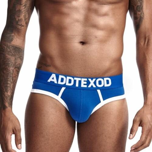 Mens Underwear Low Waist Patchwork Knitted Cotton Breathable Men U-Pouchbag Body Shaping Sexy Briefs Underpants