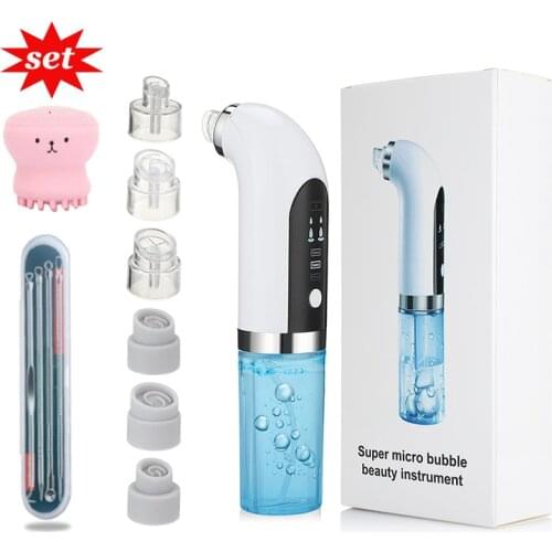 Electric Small Bubble Blackhead Remover USB Rechargeable Water Cycle Pore Acne Pimple Removal Vacuum Suction Facial Cleaner Tool