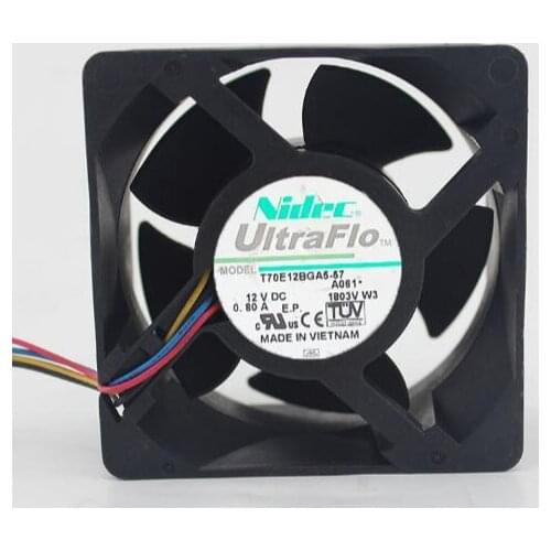 Nidec 7CM 7038 T70E12BGA5-57 DC 12V 0.80A 4 Lines PWM Violent Cooling Fan