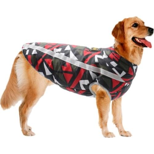 New Designer Autumn Winter Warm Thick Large Big Dog Cotton Harness Coat Dogs Jacket Clothes Golden Retriever Pet Clothing