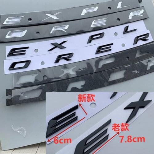 2021 New Letters Emblem for ford EXPLORER Car Styling Front Hood cover Nameplate Sticker Matte glossy black matte silver chrome