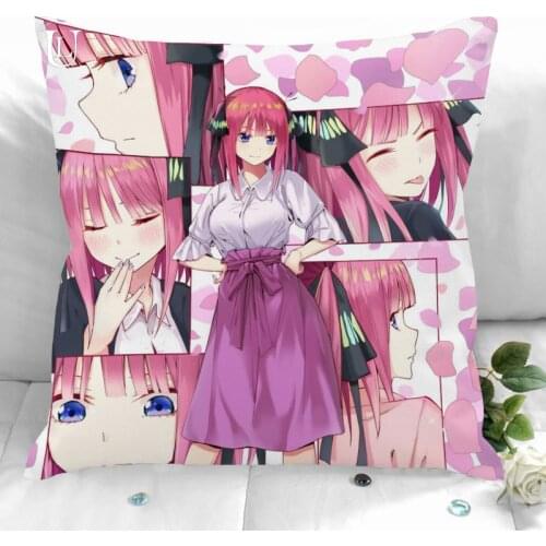 New Custom Nakano Nino Pillowcases Printed Square Pillowcase Home Decorative Zipper Pillow Cover 35X35cm40X40cm(One Side)