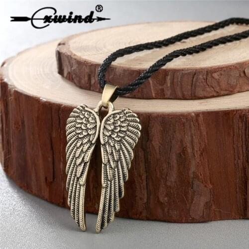 Cxwind Charming Antique Angel Wings Necklace Jewelry Guardian Angel Necklace Gifts Fashion for Women Charm Angel Wing Pendant