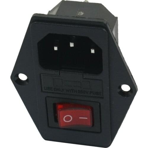 Red light concentrator switch IEC 320 C 14 outlet AC 250 V 10 A Dropshipping