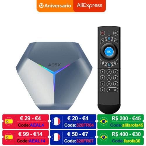 A95X F4 Amlogic S905X4 Android 10 RGB Smart TV Box 4GB 64GB 32GB 128GB Support Dual Wifi 8K Youtube Media Player A95XF4 2GB 16GB