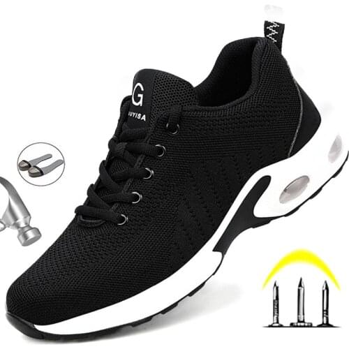 Work Safety Boots Male Steel Toe Shoes Lightweight Safety Shoes Men Puncture-Proof Indestructible Work Boots Zapatos De Hombre