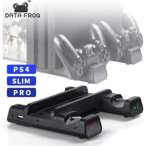 3 in 1 For PS4/PS4 Slim/PS4 PRO Vertical Stand With Dual Controller Charger Station Games For Sony Playstation 4 Cooling Fan