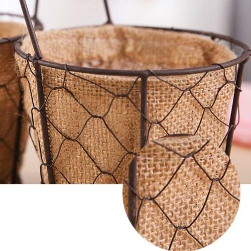 Vintage Wire Baskets for Storage Removable Fabric Liner Wire Storage Basket with Removable Liner SUB Sale