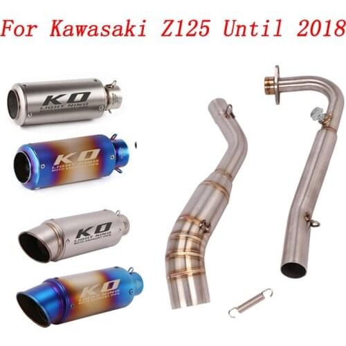 Escape Motorcycle Exhaust Front Link Pipe And 51mm Muffler Stainless Steel Exhaust System For Kawasaki Z125 Until 2018