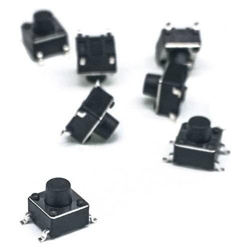 High Quality 50 pcs/lot tact switch 6*6*6.0mm 4 PIN Tactile Tact Push Button Micro Switch Direct Plug-in Self-reset SMT
