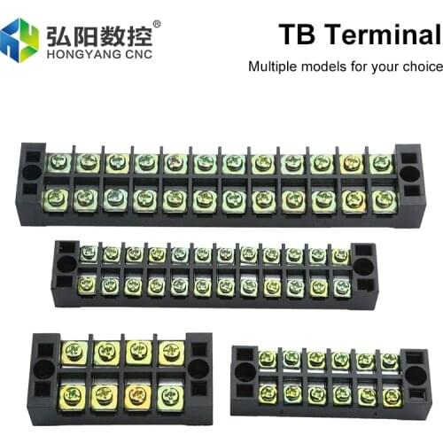 1Pcs Double Row Fixed Screw Terminal Block Plug-In Connector 600V 15A 4/6/12 Optional Stepper Motor Wiring Shield Terminal