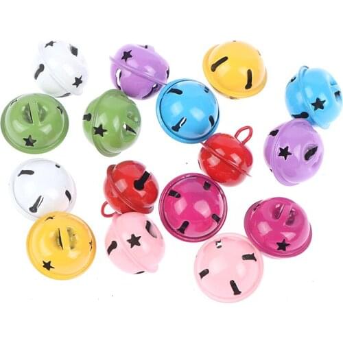 20pcs Colorful Iron Metal Jingle Bells Christmas Decor Pet Pendant Hanging Christmas Tree Ornaments Key DIY Craft Accessories