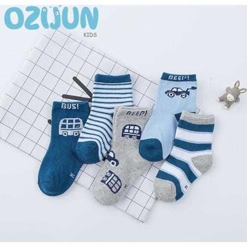 5 Pairs/lot Four Season Baby Boys Girls Cotton Socks Daily Socks Kids Socks 1-2Y/2-3Y/3-5Y Little Car Banana Monkey Dragonfly