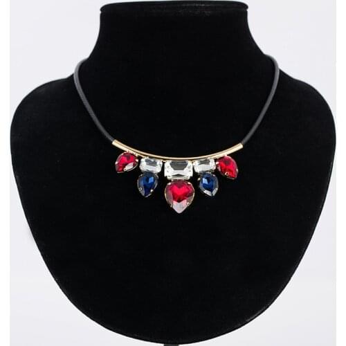 2018 TOP Newest Fashion Jewelry Exquisite Rhinestone Pendant Necklace Gem Flower Chain Pendant Necklace For Women Wedding #N015