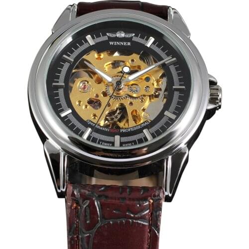 2019 Top Brand Men Watches Luxury Mechanical Skeleton Watch Black Fashion Casual Design Roman Number Black Dial Designer Relogio