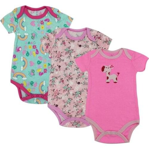 3PCS/Lot Unisex Unicorn Baby Boy Clothes Cotton Kids Clothes Newborn Rompers 0-12M Baby Girl Clothes Roupa de bebe