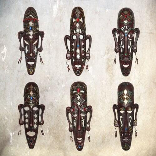 49 cm Creative gifts Hand Painted big resin craft vintage Africa mask wall hanging bar ornaments home hotel room KTV decoration