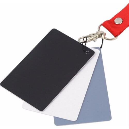 5pcs black white gray color balance card with strap for camera