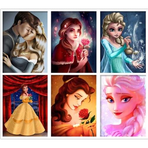 5D DIY Full Diamond Painting Mosaic Disney Princess Cartoon Girl Fairy Diamond Embroidery Cross Stitch Kits Art Home Decor Gifts