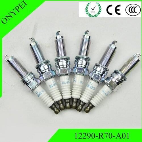 6x 12290-R70-A01 Laser Iridium Spark Plug ILZKR7B11 7751 fit for Honda Odyssey Pilot Ridgeline RDX TL TSX 3.5L 12290R70A01