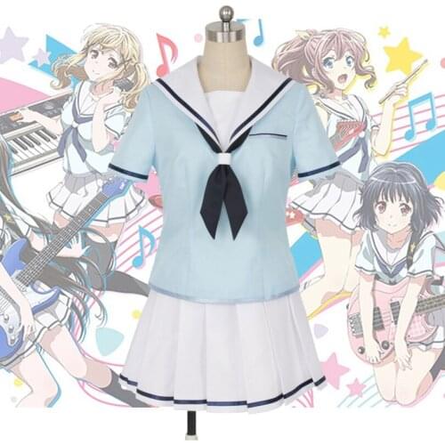Anime BanG Dream cosplay costumes Poppin' Party uniform Popipa Skirt Toyama Kasumi costume Hanazono Tae skirt anime women