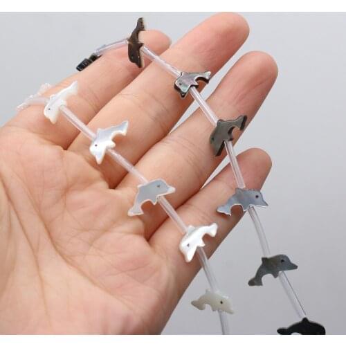 10Pcs/20Pcs Natural Seawater Shell Beads Loose Dolphin-Shaped For Jewelry Making DIY Necklace Bracelet Earrings Ring Accessory